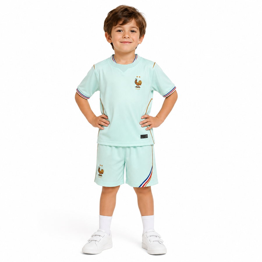 France 2026 Kids' Kit - Blue Home Jersey & White Shorts Set