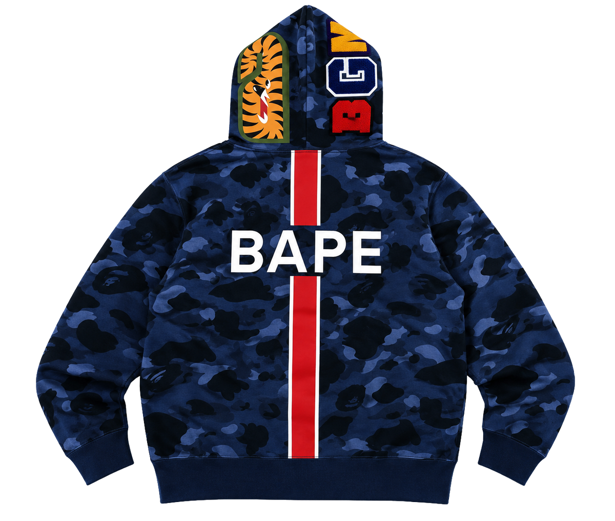 BAPE x PSG Shark Full Zip Hoodie – Blue Camo