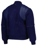 PSG x Jordan Wings Cashmere and Leather Varsity Jacket - Blue Void