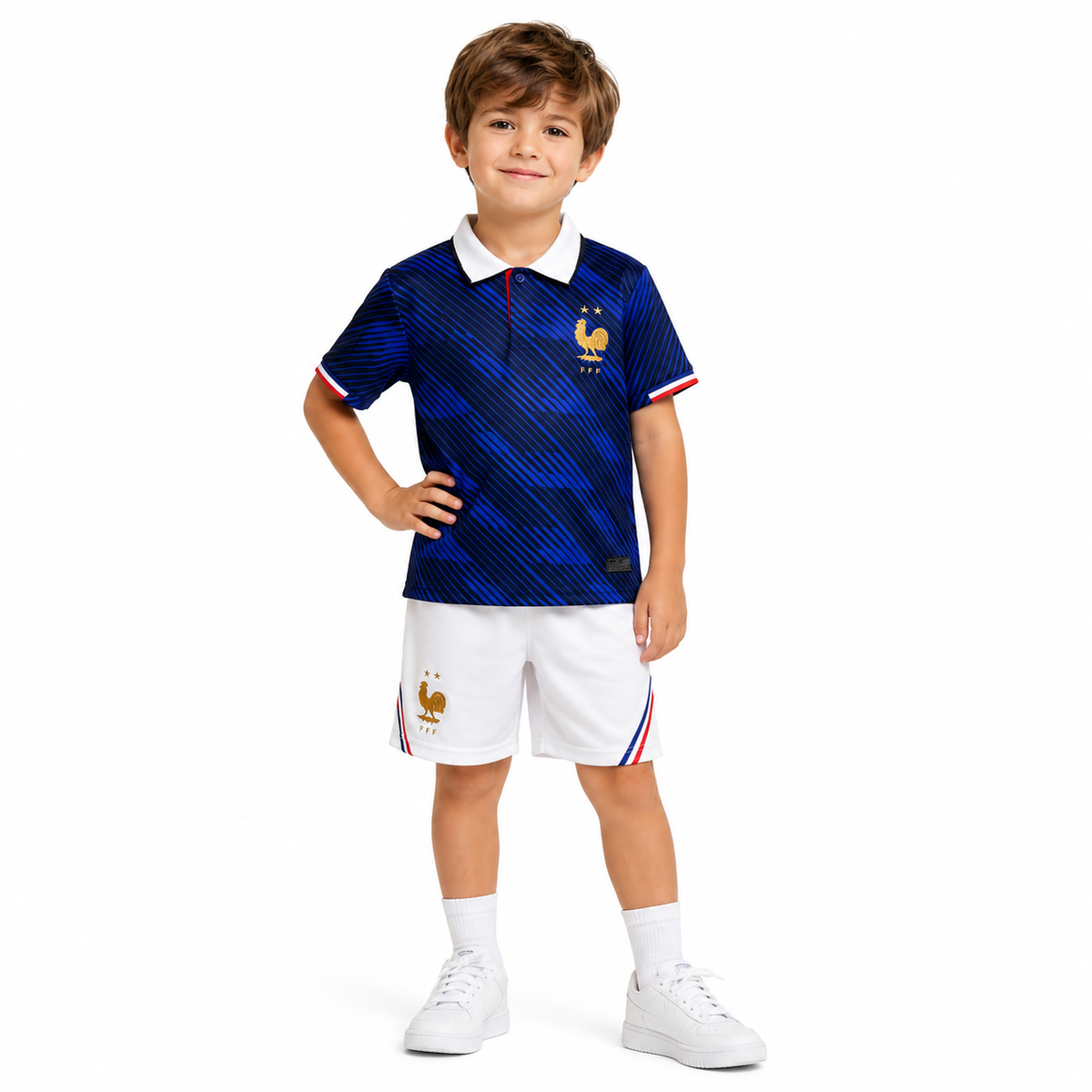 France 2026 Kids' Kit - Blue Home Jersey & White Shorts Set